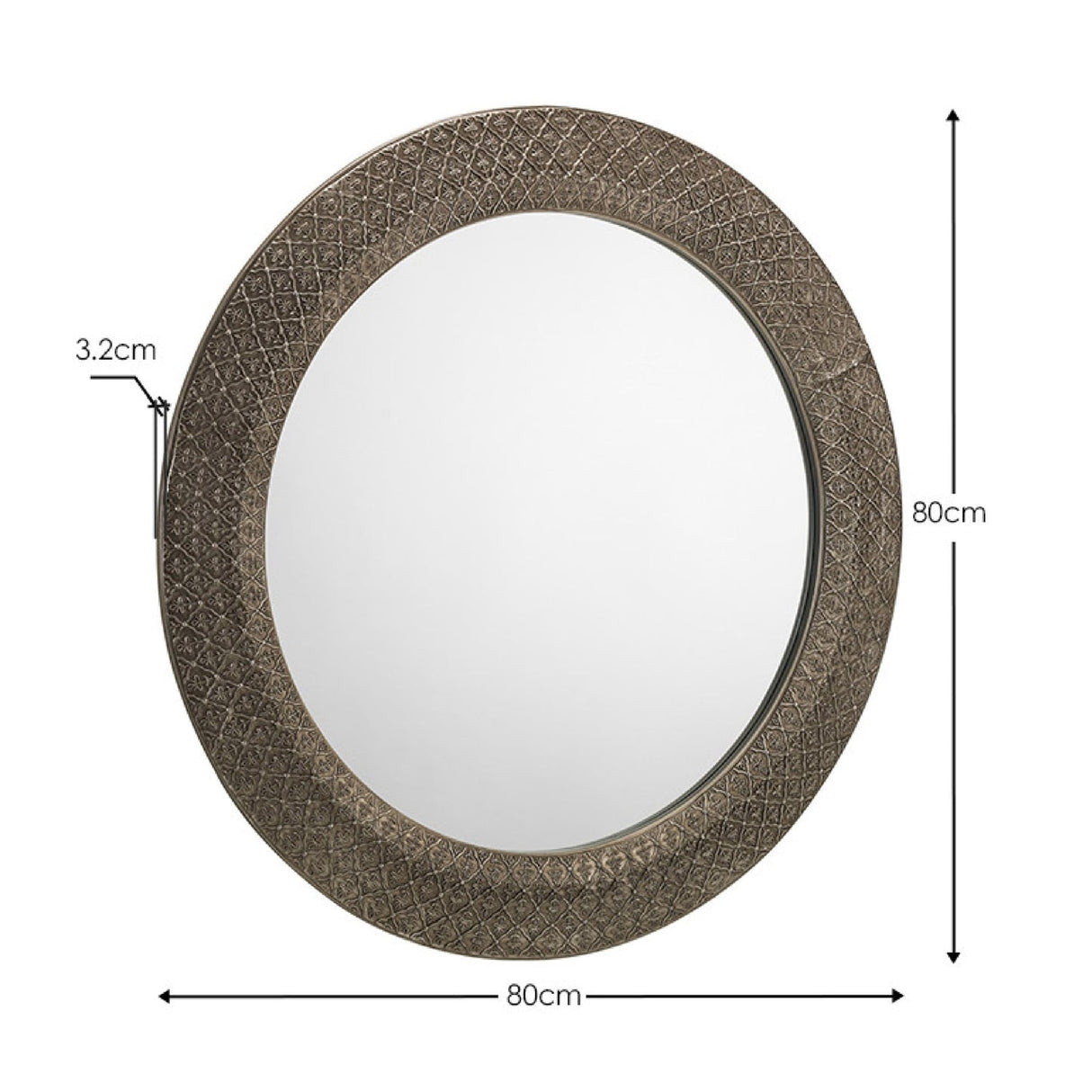 Wall Mirror Traditional Large Round - Cadence
