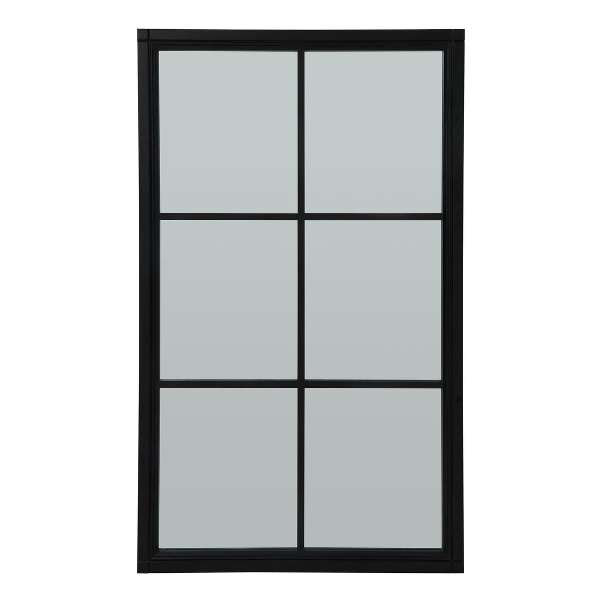 Wall Mirror Window Design Large In Black Wooden Frame - Bradford | Cozy ...
