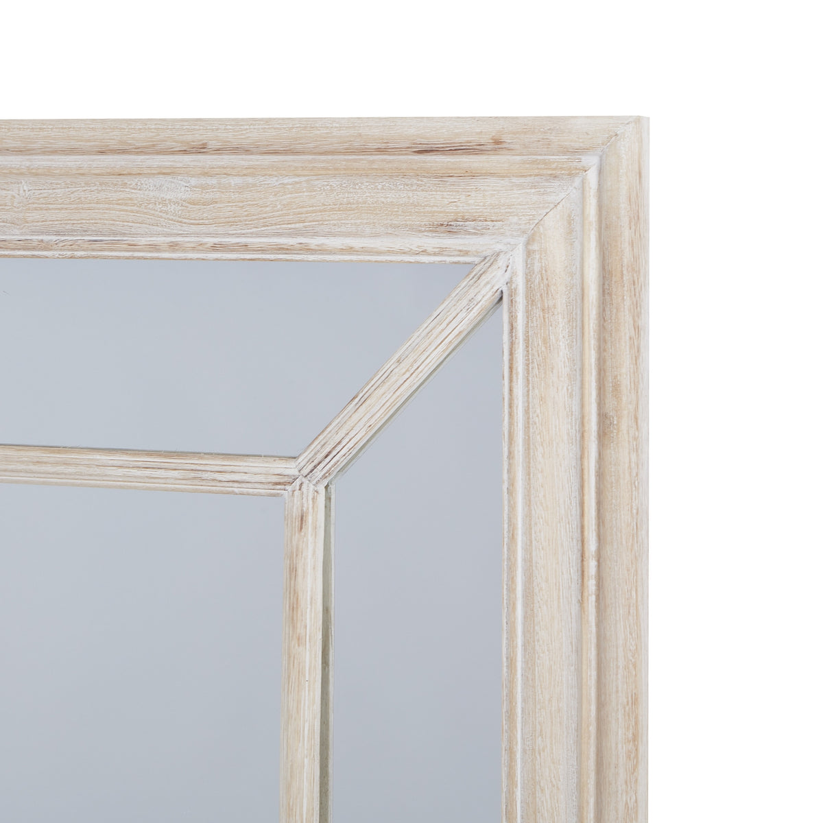 Wall Mirror Window Design Large In Washed Wooden Frame - Bradford ...