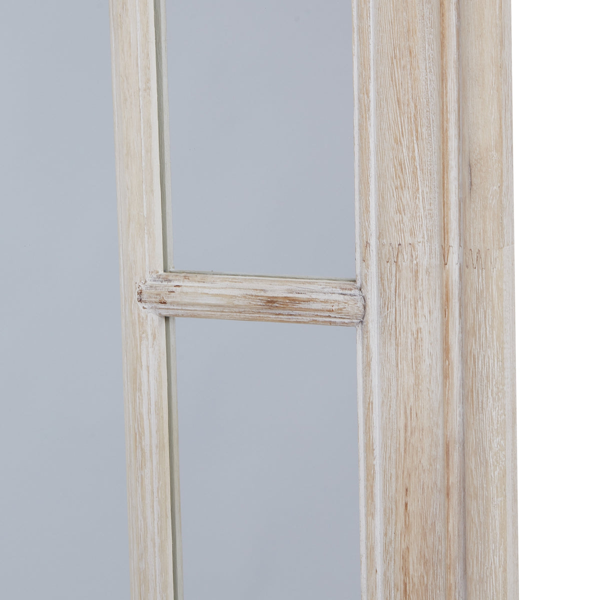 Wall Mirror Window Design Large In Washed Wooden Frame - Bradford ...