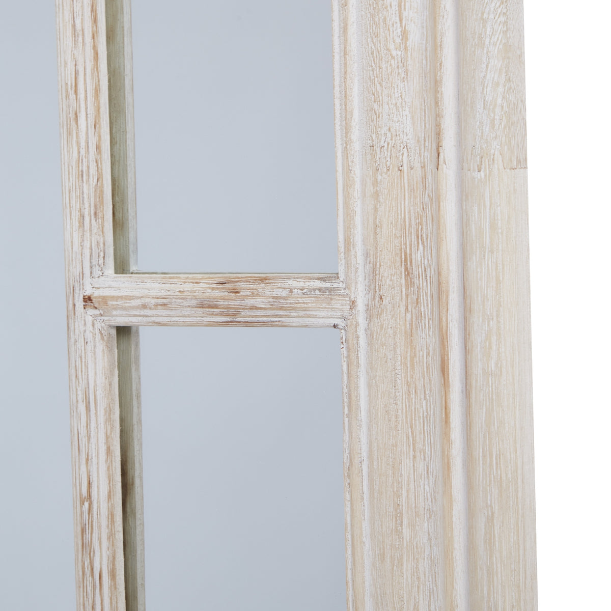 Wall Mirror Window Design Small In Washed Wooden Frame - Bradford ...