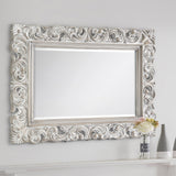 Wall Mirror With White Wooden Frame - Baroque
