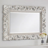 Wall Mirror With White Wooden Frame - Baroque