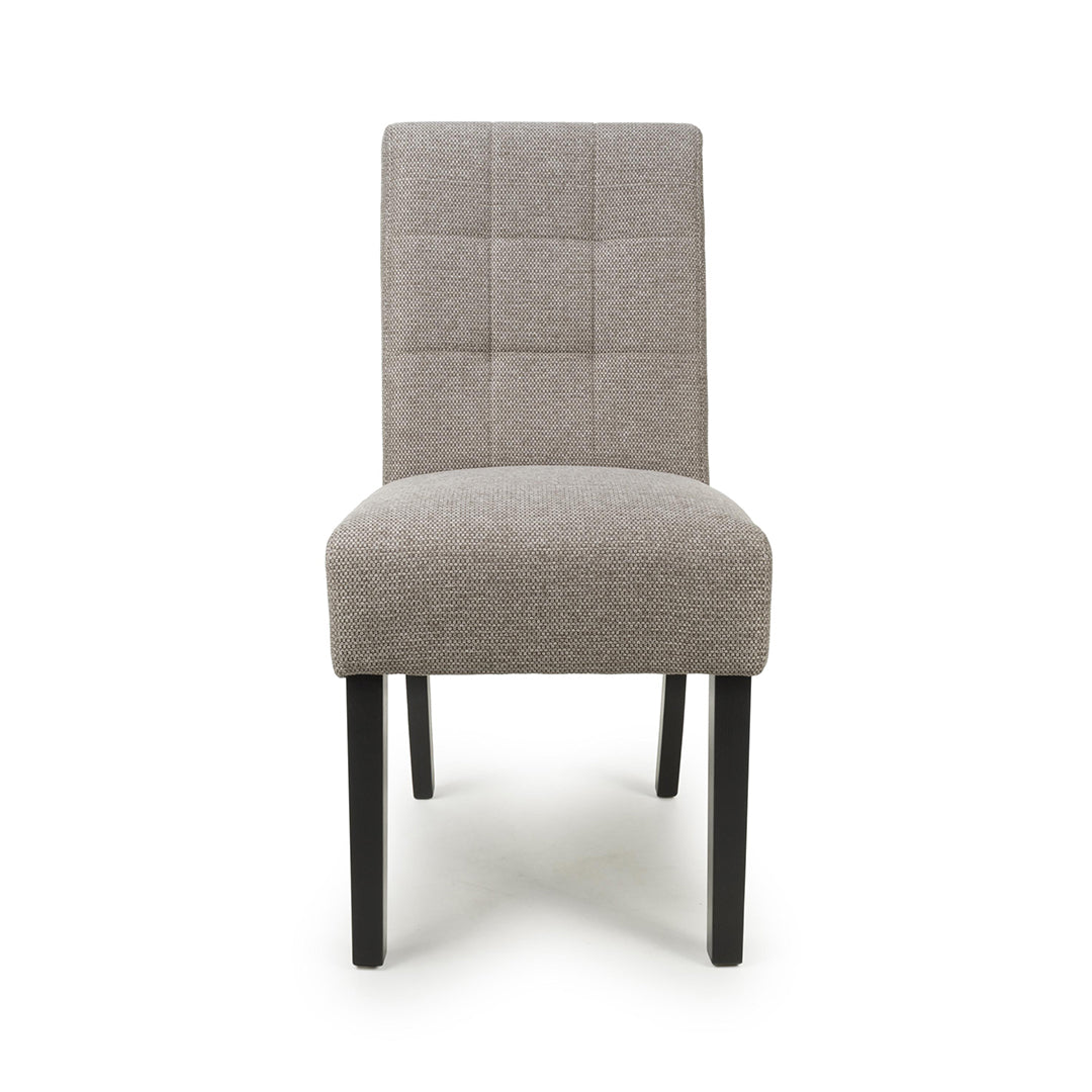 Weave Fabric Dining Chairs in Set Of 2 With Black Legs - Moseley