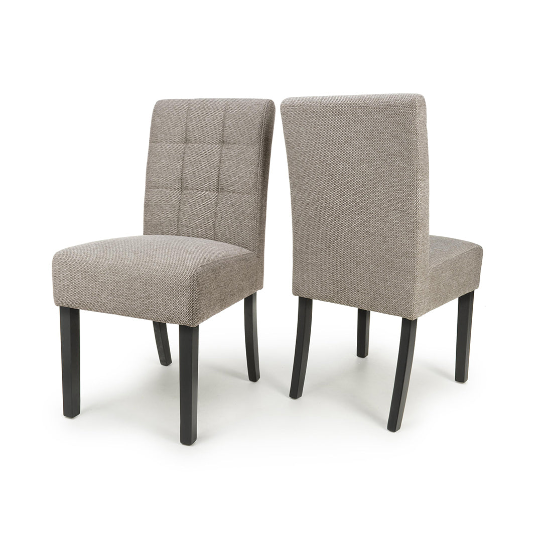 Weave Fabric Dining Chairs in Set Of 2 With Black Legs - Moseley