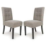 Weave Fabric Dining Chairs in Set Of 2 With Black Legs - Moseley