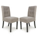 Weave Fabric Dining Chairs in Set Of 2 With Black Legs - Moseley