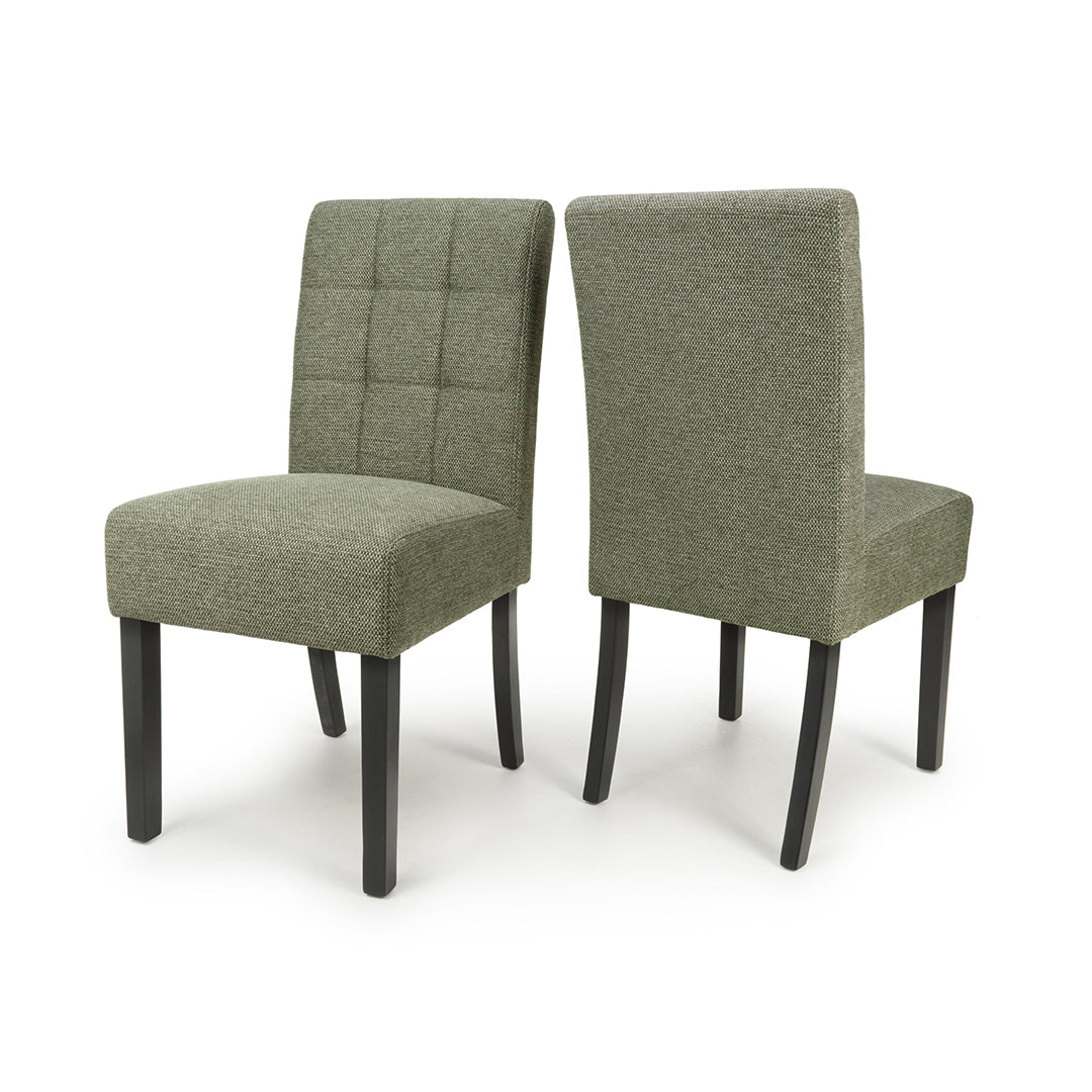 Weave Fabric Dining Chairs in Set Of 2 With Black Legs - Moseley