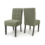 Weave Fabric Dining Chairs in Set Of 2 With Black Legs - Moseley