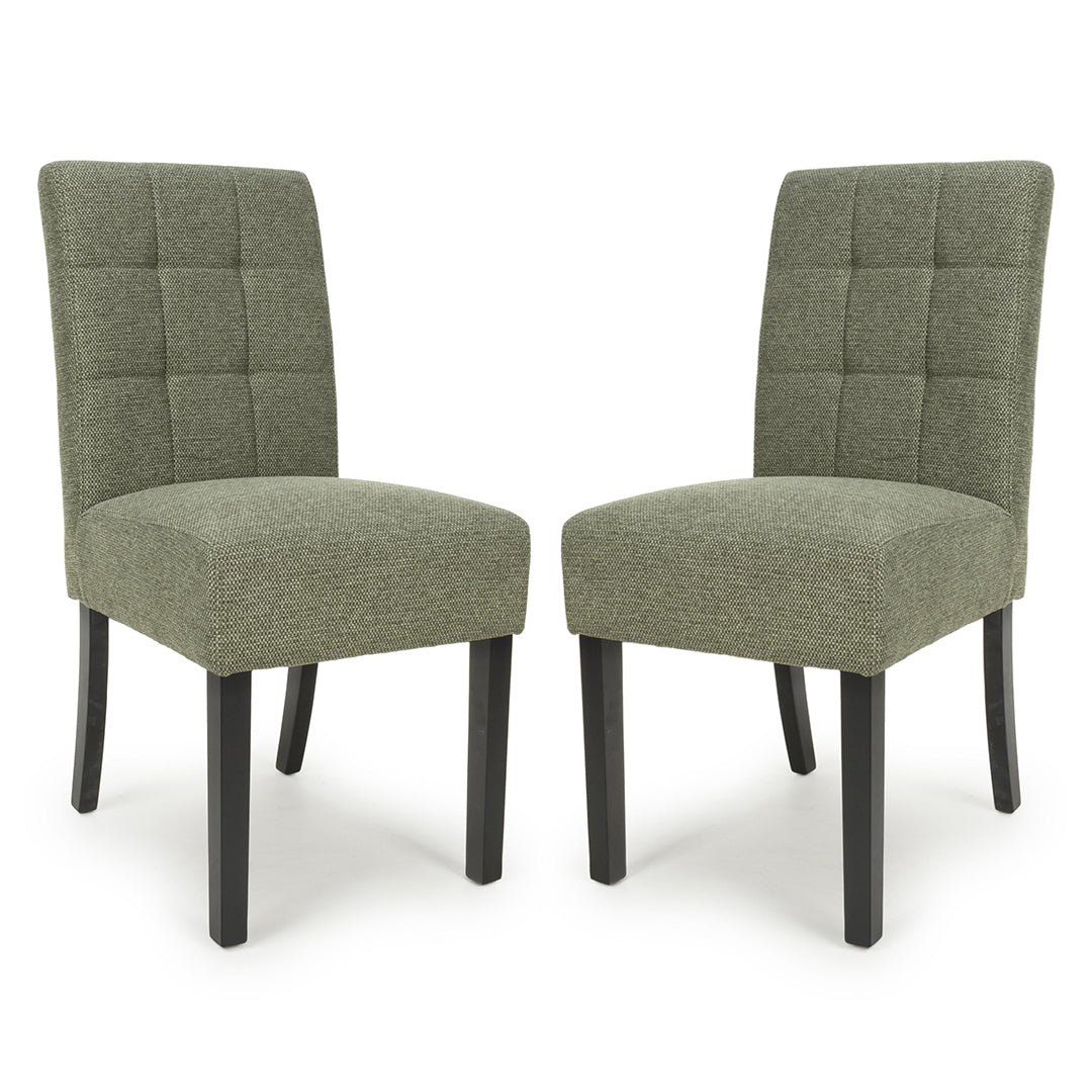 Weave Fabric Dining Chairs in Set Of 2 With Black Legs - Moseley