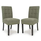 Weave Fabric Dining Chairs in Set Of 2 With Black Legs - Moseley