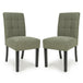 Weave Fabric Dining Chairs in Set Of 2 With Black Legs - Moseley