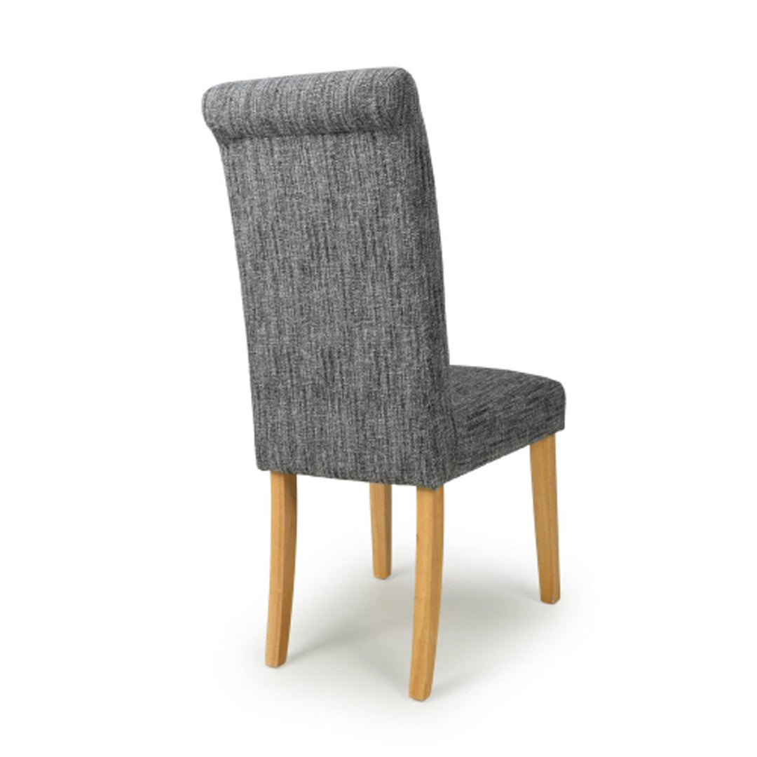 Weave Fabric Dining Chairs in Set Of 2 With Natural Legs - Como