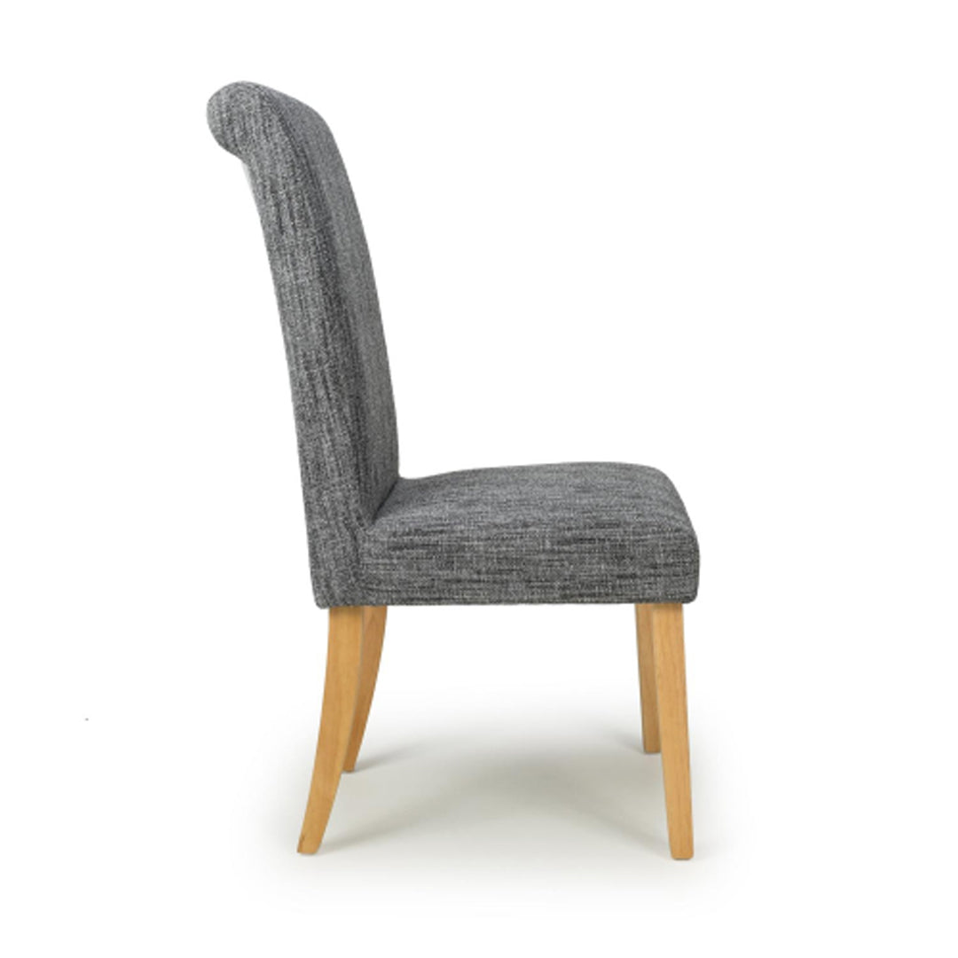 Weave Fabric Dining Chairs in Set Of 2 With Natural Legs - Como
