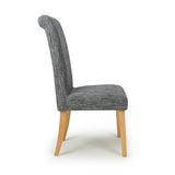 Weave Fabric Dining Chairs in Set Of 2 With Natural Legs - Como