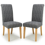 Weave Fabric Dining Chairs in Set Of 2 With Natural Legs - Como