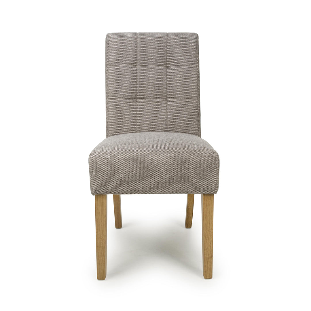 Weave Fabric Dining Chairs in Set Of 2 With Natural Legs - Moseley