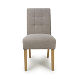 Weave Fabric Dining Chairs in Set Of 2 With Natural Legs - Moseley