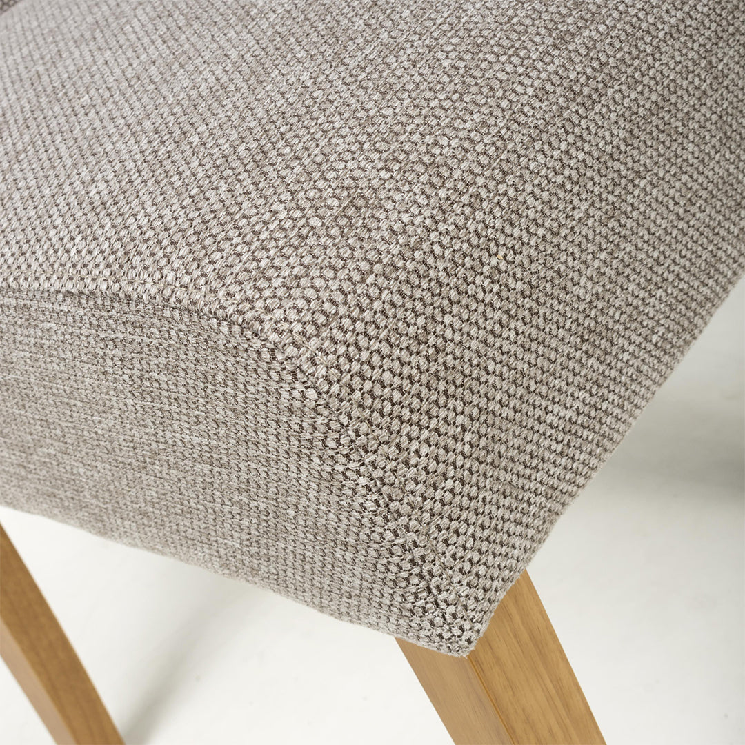 Weave Fabric Dining Chairs in Set Of 2 With Natural Legs - Moseley