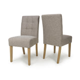 Weave Fabric Dining Chairs in Set Of 2 With Natural Legs - Moseley