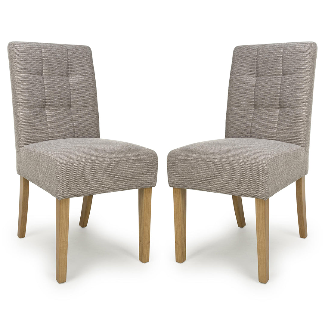 Weave Fabric Dining Chairs in Set Of 2 With Natural Legs - Moseley