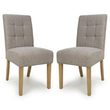 Weave Fabric Dining Chairs in Set Of 2 With Natural Legs - Moseley