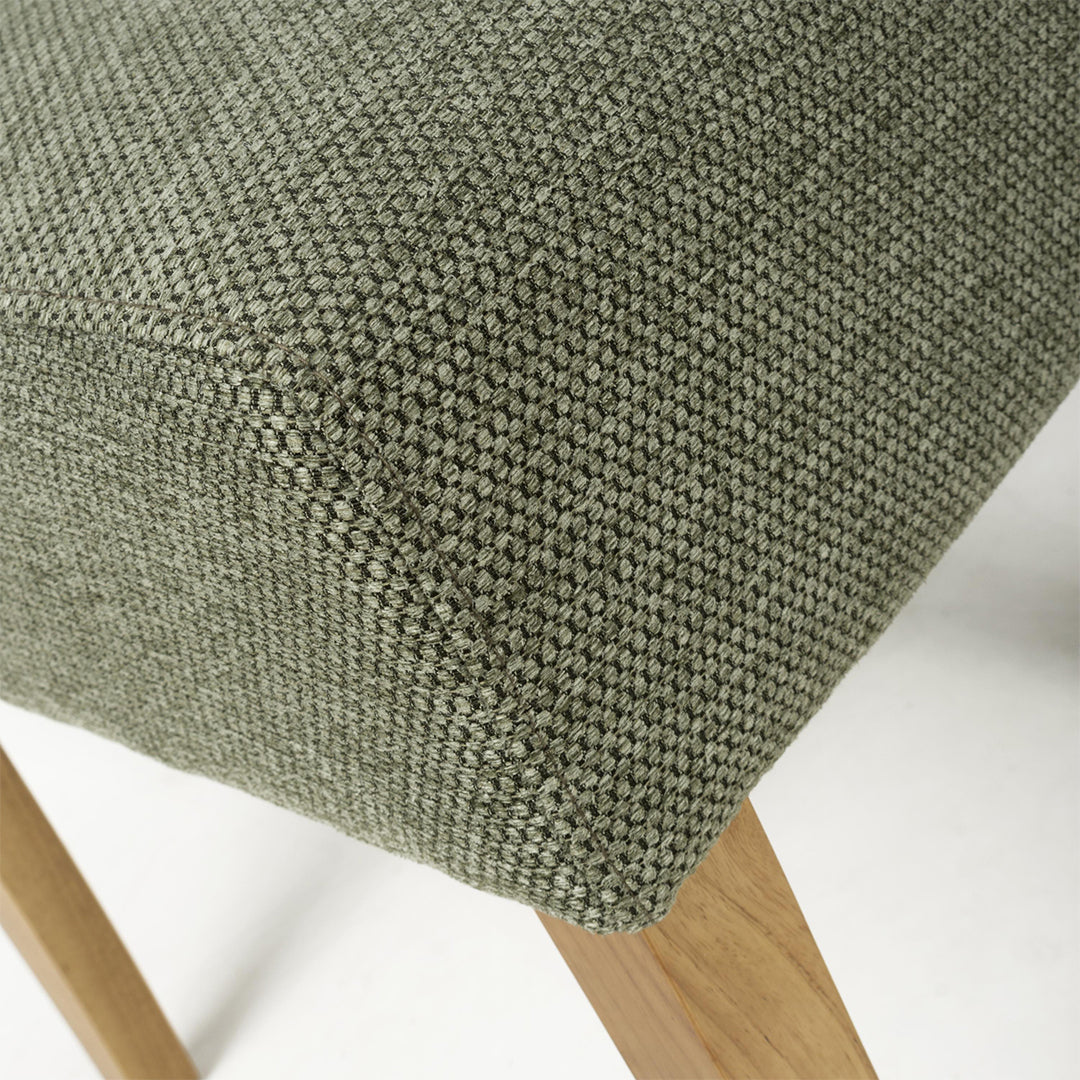 Weave Fabric Dining Chairs in Set Of 2 With Natural Legs - Moseley