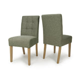 Weave Fabric Dining Chairs in Set Of 2 With Natural Legs - Moseley