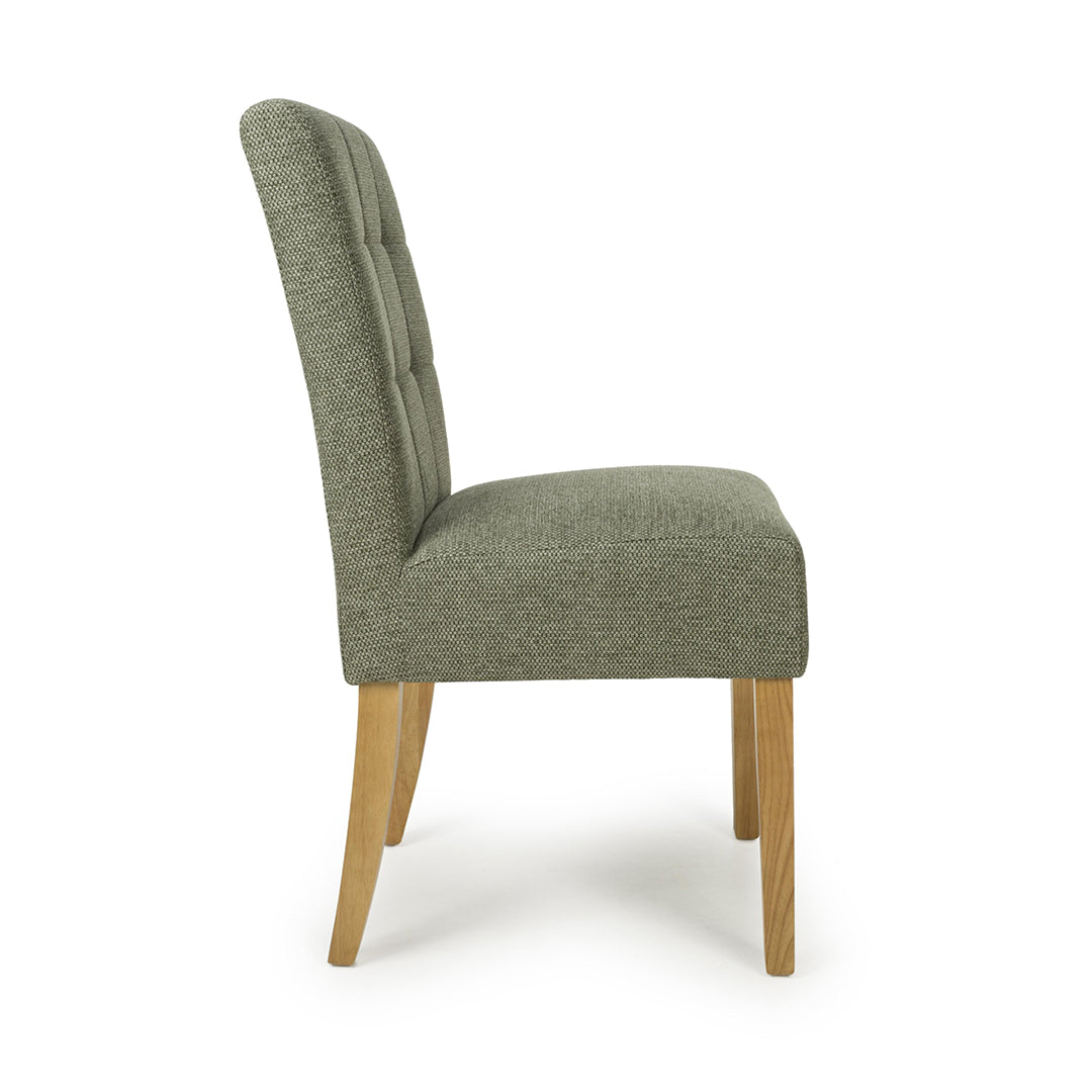 Weave Fabric Dining Chairs in Set Of 2 With Natural Legs - Moseley