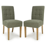 Weave Fabric Dining Chairs in Set Of 2 With Natural Legs - Moseley