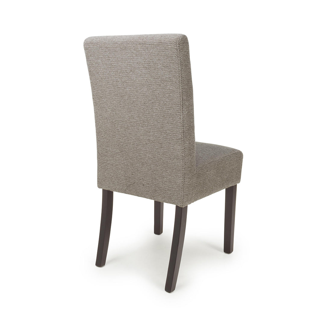 Weave Fabric Dining Chairs in Set Of 2 With Walnut Legs - Moseley