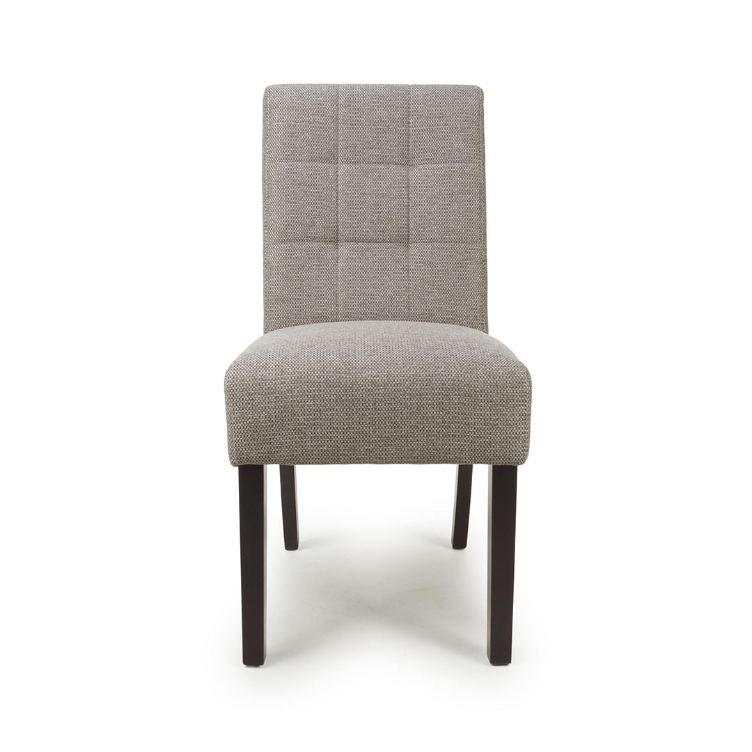 Weave Fabric Dining Chairs in Set Of 2 With Walnut Legs - Moseley
