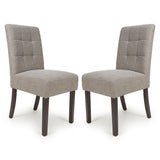 Weave Fabric Dining Chairs in Set Of 2 With Walnut Legs - Moseley