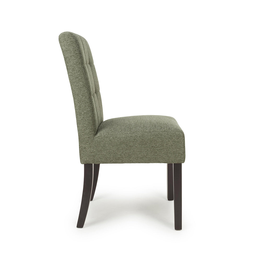 Weave Fabric Dining Chairs in Set Of 2 With Walnut Legs - Moseley
