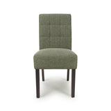 Weave Fabric Dining Chairs in Set Of 2 With Walnut Legs - Moseley