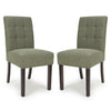 Weave Fabric Dining Chairs in Set Of 2 With Walnut Legs - Moseley