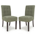 Weave Fabric Dining Chairs in Set Of 2 With Walnut Legs - Moseley