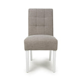 Weave Fabric Dining Chairs in Set Of 2 With White Legs - Moseley