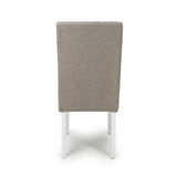 Weave Fabric Dining Chairs in Set Of 2 With White Legs - Moseley