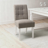 Weave Fabric Dining Chairs in Set Of 2 With White Legs - Moseley