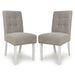 Weave Fabric Dining Chairs in Set Of 2 With White Legs - Moseley