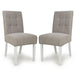 Weave Fabric Dining Chairs in Set Of 2 With White Legs - Moseley