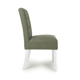Weave Fabric Dining Chairs in Set Of 2 With White Legs - Moseley
