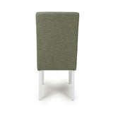 Weave Fabric Dining Chairs in Set Of 2 With White Legs - Moseley
