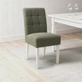 Weave Fabric Dining Chairs in Set Of 2 With White Legs - Moseley