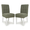 Weave Fabric Dining Chairs in Set Of 2 With White Legs - Moseley