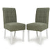 Weave Fabric Dining Chairs in Set Of 2 With White Legs - Moseley