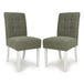 Weave Fabric Dining Chairs in Set Of 2 With White Legs - Moseley