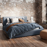 Weave Fabric King Size Bed - Soho
