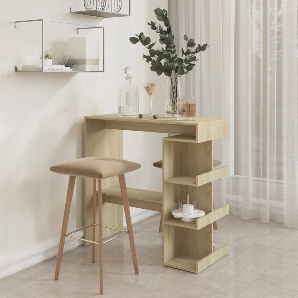 Wooden Bar Table With Storage Rack - Vantage Home